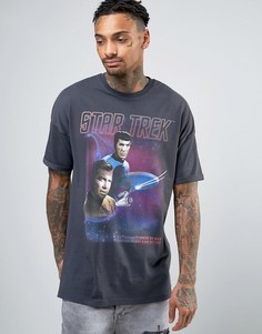 Oversize-футболка с винтажным принтом ASOS Star Trek - Серый