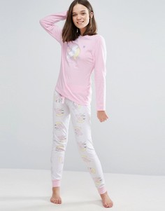 Пижамный комплект с единорогами Loungeable - Розовый
