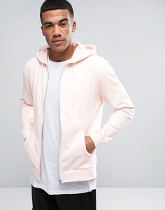Розовое худи на молнии ASOS - Розовый