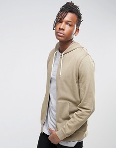 Бежевый худи на молнии ASOS - Зеленый