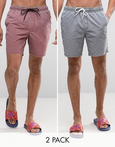 2 шортов для плавания средней длины (серые/бордовые) ASOS - СКИДКА - Мульти
