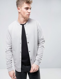 Трикотажная куртка-пилот на кнопках ASOS - Серый