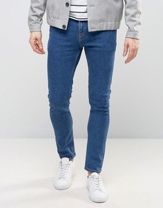 Синие укороченные джинсы суперскинни ASOS - Синий