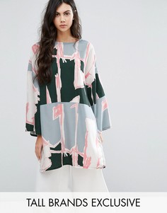 Платье-туника в стиле oversize с графическим принтом Waven Tall - Мульти