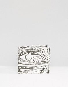 Белый бумажник с разводами краски Volcom - Белый