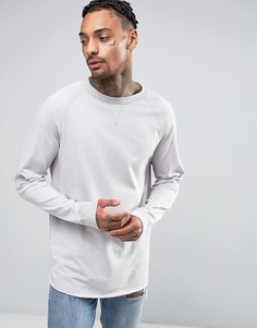 Oversize-лонгслив с рукавами реглан и изнаночной отделкой ASOS - Серый