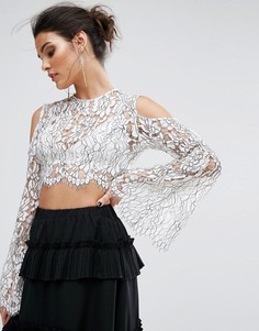 Кружевной топ с открытыми плечами Keepsake - Белый