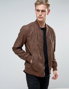 Куртка-пилот из искусственного нубука Barneys - Коричневый Barneys Originals