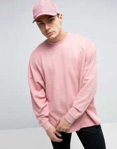 Oversize-свитшот с асимметричным краем ASOS - Розовый