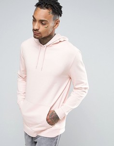 Розовое длинное худи ASOS - Розовый