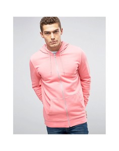 Удлиненное худи c застежкой-молнией и молниями по бокам ASOS - Розовый