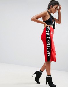 Юбка-карандаш в стиле мотокросс ASOS - Красный