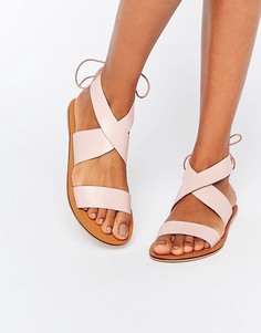 Кожаные сандалии на шнуровке ASOS FRECKLES - Розовый