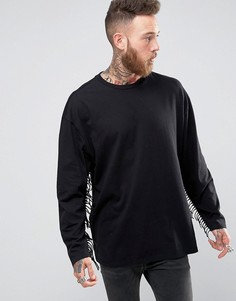 Oversize-лонгслив с бахромой ASOS - Черный