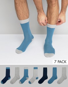 7 пар синих носков ASOS - Синий