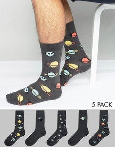 Набор из 5 пар носков ASOS - Черный