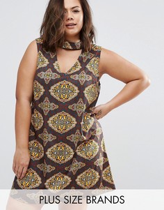 Платье размера плюс с платочным принтом AX Paris - Мульти