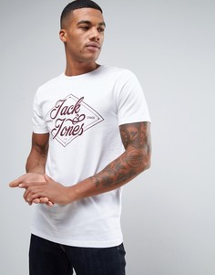 Футболка с принтом логотипа Jack &amp; Jones - Белый