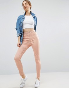 Брюки скинни с вырезами по бокам ASOS - Розовый