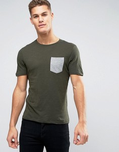 Футболка с контрастным принтом на кармане Jack and Jones - Зеленый