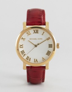 Часы с кожаным ремешком Michael Kors Norie - Фиолетовый