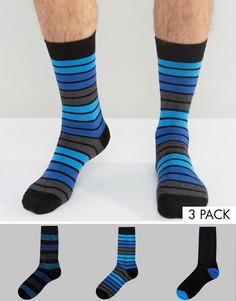 Pringle Stripe Socks 3 Pack Black - Черный