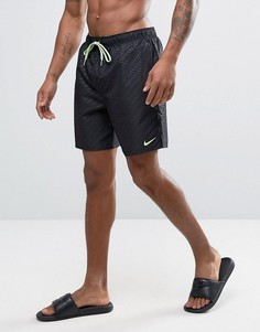 Черные шорты для плавания с тисненым логотипом Nike Core - Черный