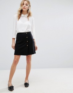 Мини-юбка в стиле милитари New Look - Черный