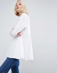 Oversize-рубашка с плиссировкой ASOS WHITE - Белый