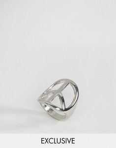 Кольцо с символом мира DesignB London - Серебряный