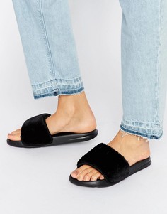 Truffle Fur Slider Sandal - Черный