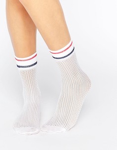 Сетчатые носки с полосками ASOS - Белый