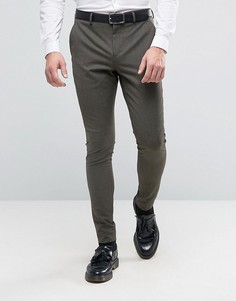 Супероблегающие брюки цвета хаки Selected Homme - Зеленый