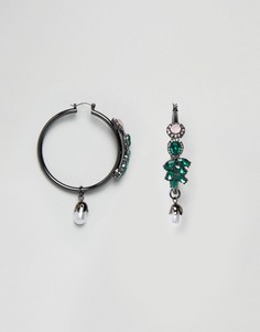 Серьги-кольца с камнями ASOS - Мульти