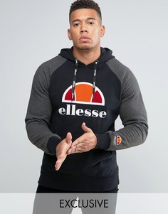 Худи с крупным логотипом и рукавами реглан Ellesse - Черный