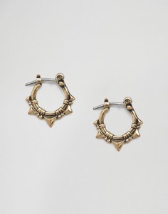 Серьги-кольца с треугольными шипами ASOS - Золотой