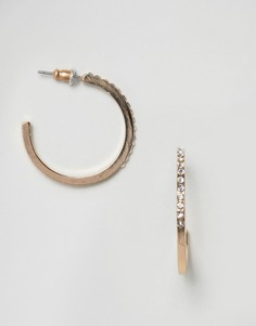 Серьги-кольца с кристаллами ASOS - Прозрачный