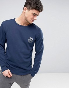 Темно-синий классический свитшот с круглым вырезом и логотипом Diesel - Темно-синий