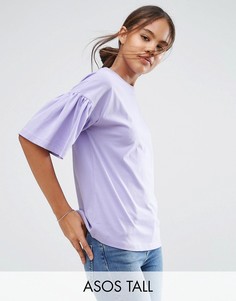 Футболка с рукавами-оборками ASOS TALL - Розовый