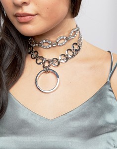 Ожерелье-чокер в несколько рядов с камнями ASOS Premium - Мульти