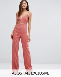 Комбинезон на бретельках с вырезом ASOS TALL - Розовый