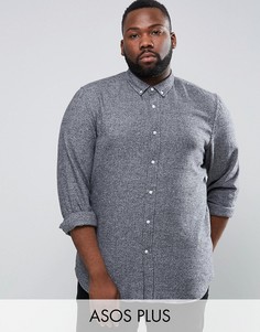 Фактурная серая рубашка стандартного кроя ASOS PLUS - Серый
