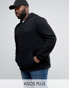 Черное худи с кнопками по бокам ASOS PLUS - Черный