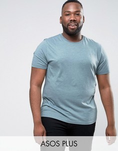 Зеленая меланжевая футболка ASOS PLUS - Бежевый