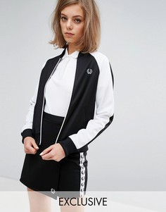 Куртка на молнии с контрастными рукавами Fred Perry Archive Retro - Черный