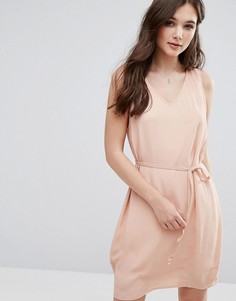 Цельнокройное платье без рукавов с V-образным вырезом Vila - Коричневый