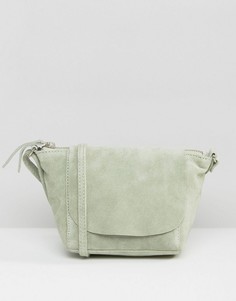 Замшевая сумка через плечо ASOS - Зеленый