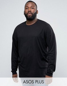 Черный oversize-лонгслив ASOS PLUS - Черный