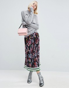 Плиссированная юбка миди с принтом ASOS - Мульти