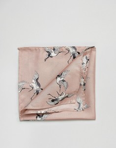 Шелковый платок для нагрудного кармана с принтом ASOS - Розовый